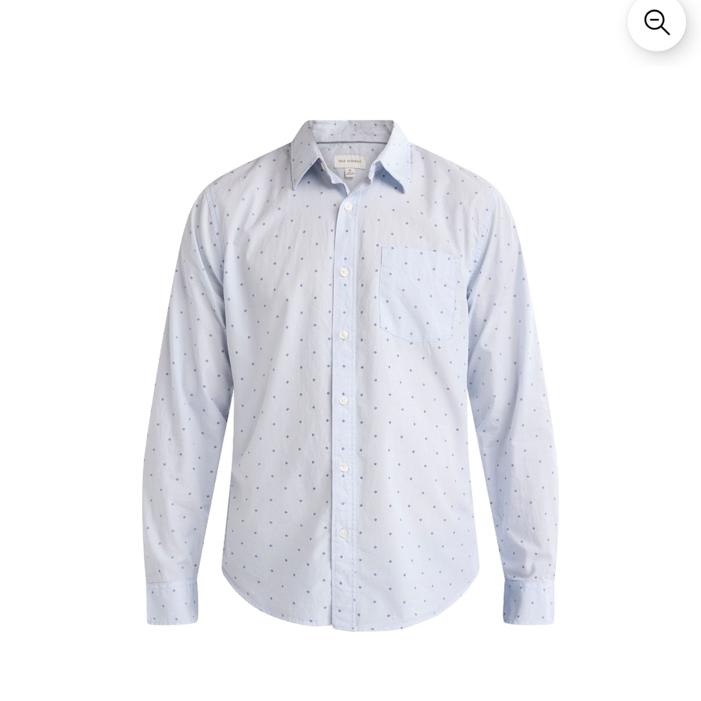Men's Light Blue Polka Dot Casual Shirt